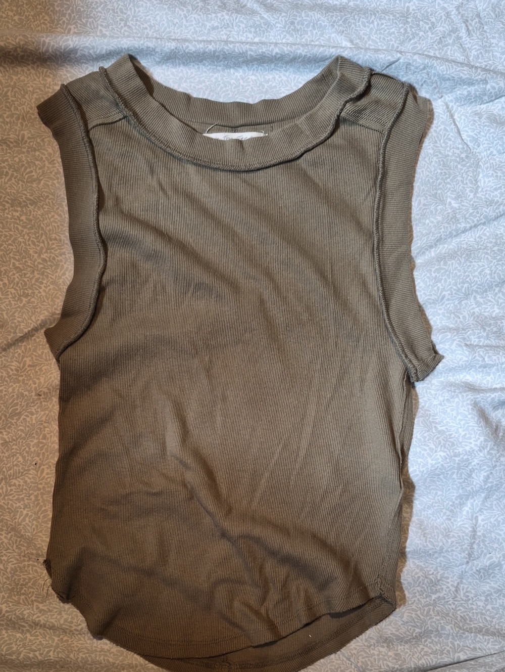 We The Free Olive Ribbed Sleeveless Tank